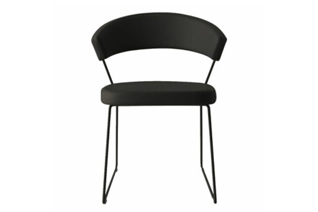 カリガリス コヌビア ニューヨーク ダイニングチェア (ソフトレザー) ／ Calligaris connubia NEW YORK[CB1022] 本体：683（ブラック）/フレーム：P15（マットブラック）