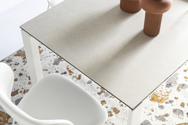 カリガリス デュッカ 伸長式ダイニングテーブル (セラミック) ／ Calligaris Duca extendable Dining table[CS4089-R 130] 天板：P5C 脚：P94