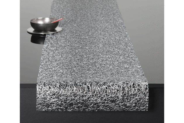 Chilewich(チルウィッチ)テーブルランナーMetallic Lace(メタリックレース)33×178 Silver(シルバー)