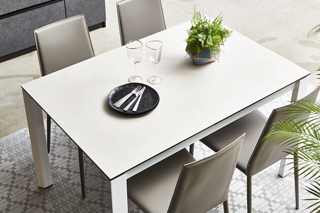 カリガリス デュッカ 伸長式ダイニングテーブル (セラミック) ／ Calligaris Duca extendable Dining table[CS4089-R 130] 天板：P5C 脚：P94