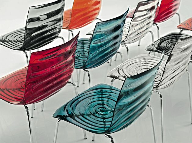 【廃番】カリガリスコヌビアローダイニングチェア/ Calligaris connubia L'EAU Dining chair[CB1273] 1枚目画像　カラー（左上から）：グレー、オレンジ、レッド、アクアマリン、クリア