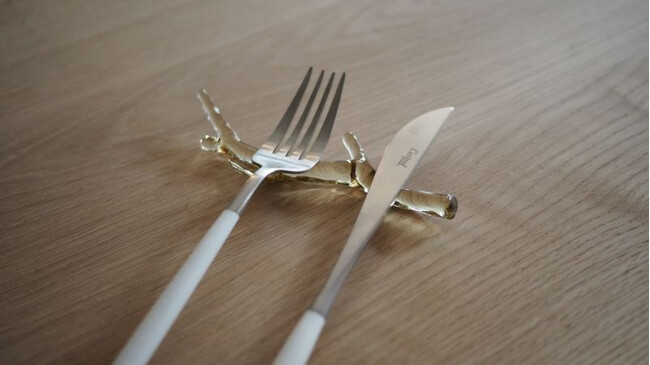 クチポール ゴア ディナーフォーク / ホワイト×シルバー 