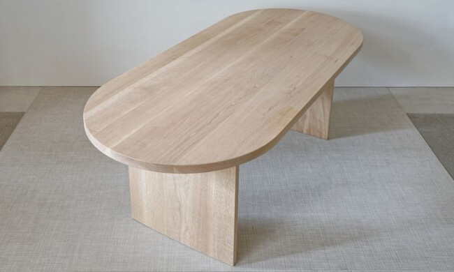 ミズナラ オーバルテーブル 無塗装仕上げ / W2000mm 