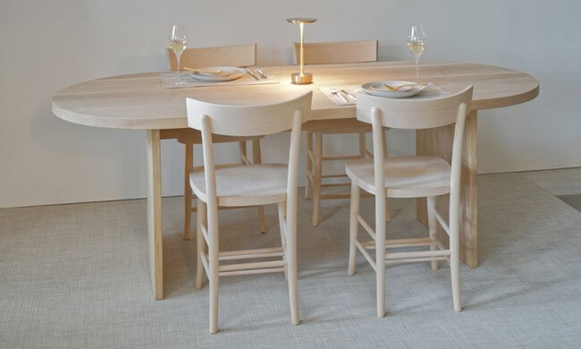 ミズナラ オーバルテーブル 無塗装仕上げ / W2000mm 