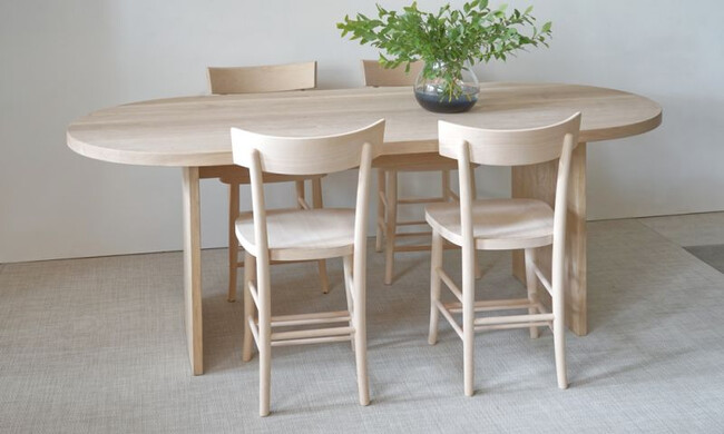 ミズナラ オーバルテーブル 無塗装仕上げ / W2000mm 