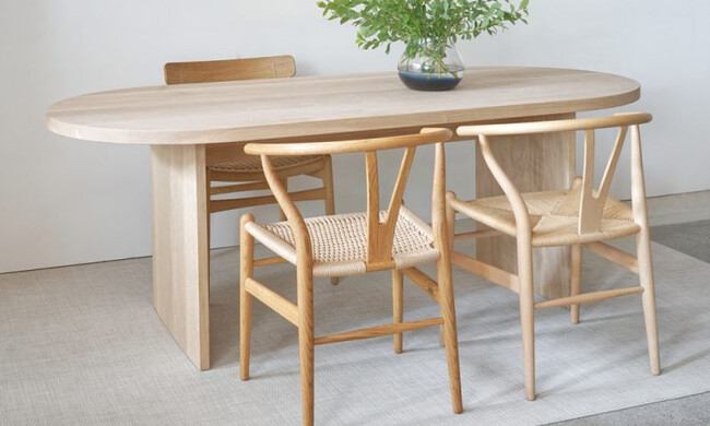 ミズナラ オーバルテーブル 無塗装仕上げ / W2000mm 