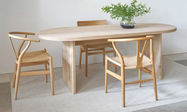 ミズナラ オーバルテーブル 無塗装仕上げ / W2000mm 