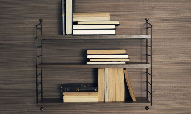 ストリングポケット ウォルナット×ブラック / 石膏ボードアンカー付き 