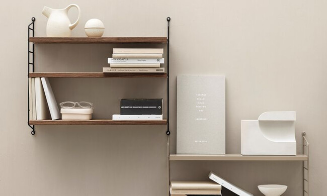 ストリングポケット ウォルナット×ブラック / 石膏ボードアンカー付き 