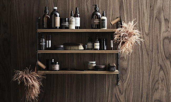 ストリングポケット ウォルナット×ブラック / 石膏ボードアンカー付き 