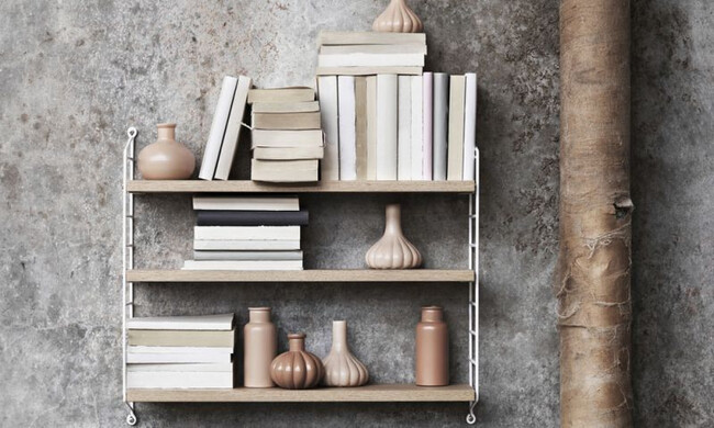 ストリングポケット オーク×ホワイト / 石膏ボードアンカー付き 