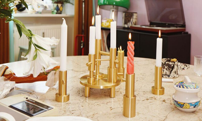 キャンドルホルダー ラージ / 真鍮ラッカー仕上げ 