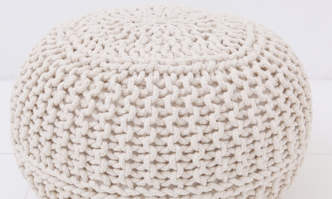 ニットプフL 50cm クッション オットマン 