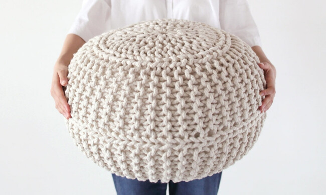 ニットプフL 50cm クッション オットマン 