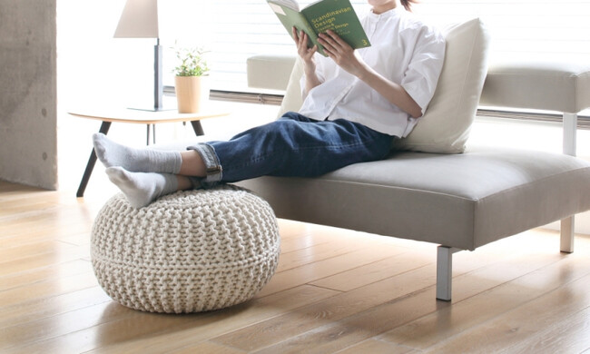 ニットプフL 50cm クッション オットマン 