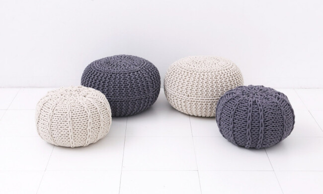 ニットプフL 50cm クッション オットマン 