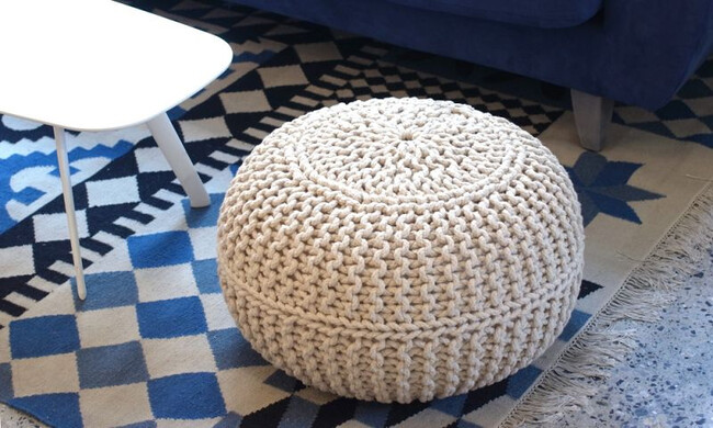 ニットプフL 50cm クッション オットマン 