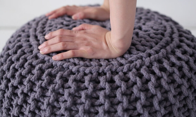 ニットプフS 40cm クッション オットマン 