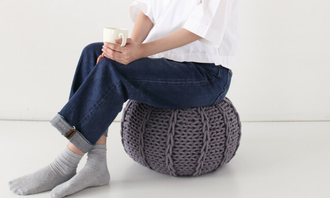ニットプフS 40cm クッション オットマン 