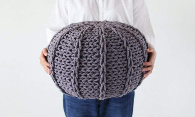 ニットプフS 40cm クッション オットマン 