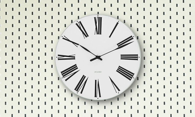アルネ ヤコブセン ウォールクロック ローマン ROMAN / φ29cm ホワイト 43642 