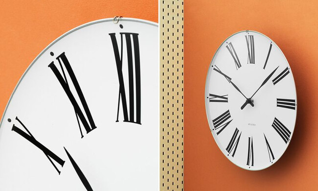 アルネ ヤコブセン ウォールクロック ローマン ROMAN / φ29cm ホワイト 43642 