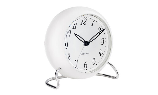 アルネ ヤコブセン テーブルクロック アラーム / LK ホワイト 43670 
