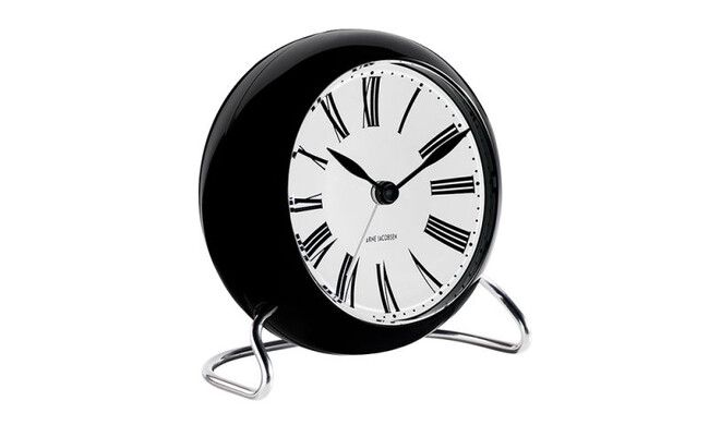 アルネ ヤコブセン テーブルクロック アラーム / ROMAN ローマン ブラック 43671 