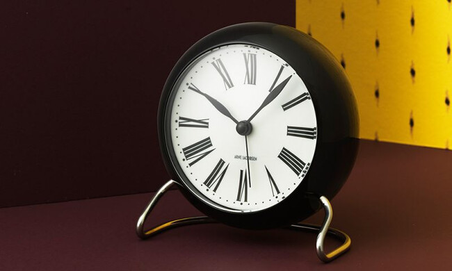 アルネ ヤコブセン テーブルクロック アラーム / ROMAN ローマン ブラック 43671 
