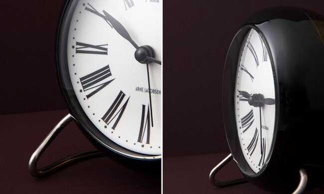 アルネ ヤコブセン テーブルクロック アラーム / ROMAN ローマン ブラック 43671 
