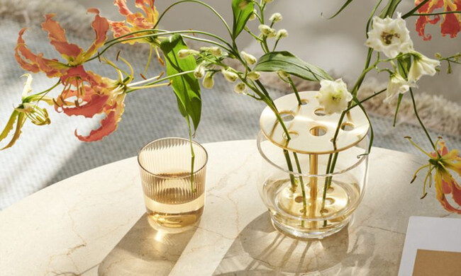 イケバナベース スモール / 真鍮ラッカー Ikebana Vase 