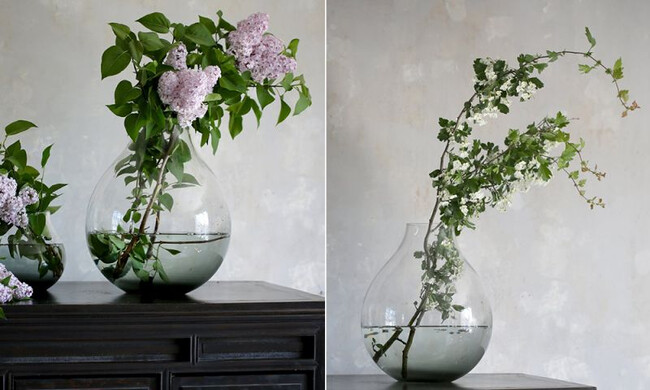 フラワーベース no.24 スモークグレー 