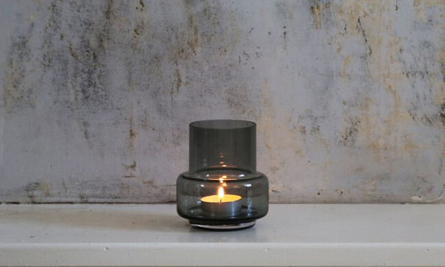 ハリケーン ティーライト no.25 フラワーベース スモークグレー 