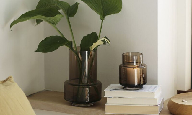 ハリケーン no.26 フラワーベース キャンドルホルダー セピアブラウン 