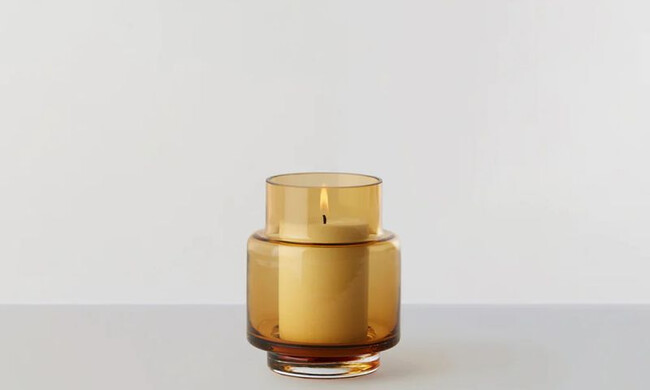 ハリケーン no.53 フラワーベース キャンドルホルダー アンバー 