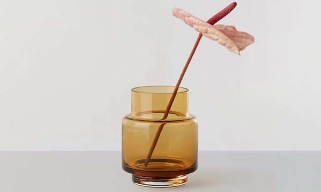 ハリケーン no.53 フラワーベース キャンドルホルダー アンバー 