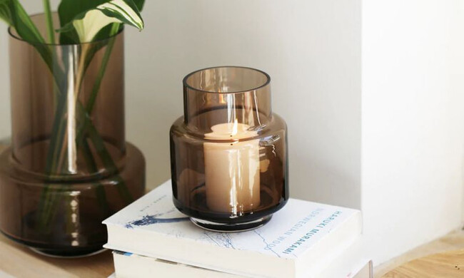 ハリケーン no.53 フラワーベース キャンドルホルダー セピアブラウン 