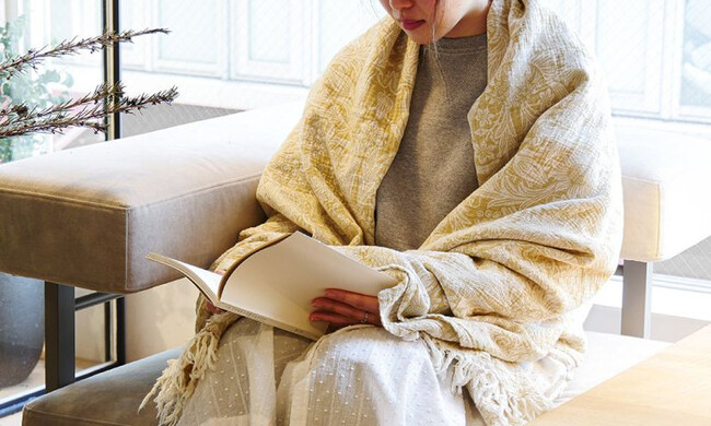 ガーゼコットンスロー サンフラワー / ゴールド 