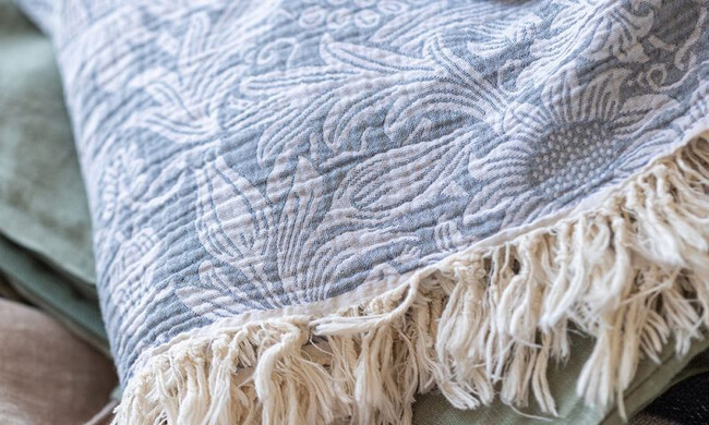 ガーゼコットンスロー サンフラワー / ブルー 