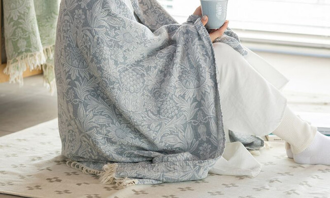 ガーゼコットンスロー サンフラワー / ブルー 