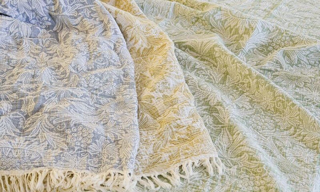 ガーゼコットンスロー サンフラワー / グリーン 