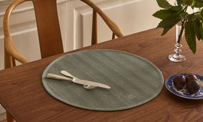 ラウンドプレースマット ヘリンボーン φ40cm 2枚入 