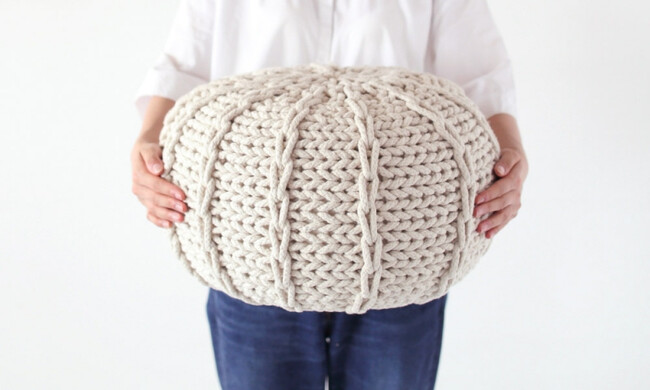 ニットプフS 40cm クッション オットマン 