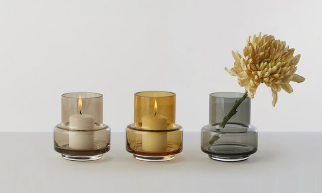 ハリケーン ティーライト no.25 フラワーベース セピアブラウン 