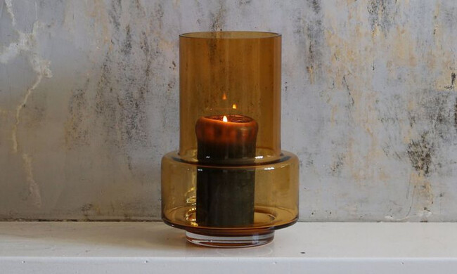 ハリケーン no.26 フラワーベース キャンドルホルダー アンバー 