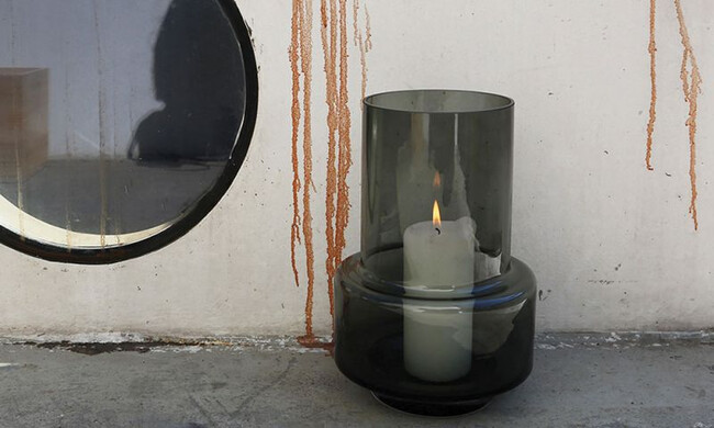 ハリケーン no.26 フラワーベース キャンドルホルダー スモークグレー 