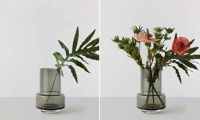 ハリケーン no.26 フラワーベース キャンドルホルダー スモークグレー 