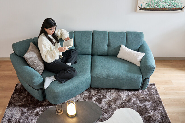 Elmina（エルミナ）シェーズソファ（GN） 