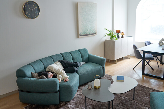 Elmina（エルミナ）シェーズソファ（GN） 