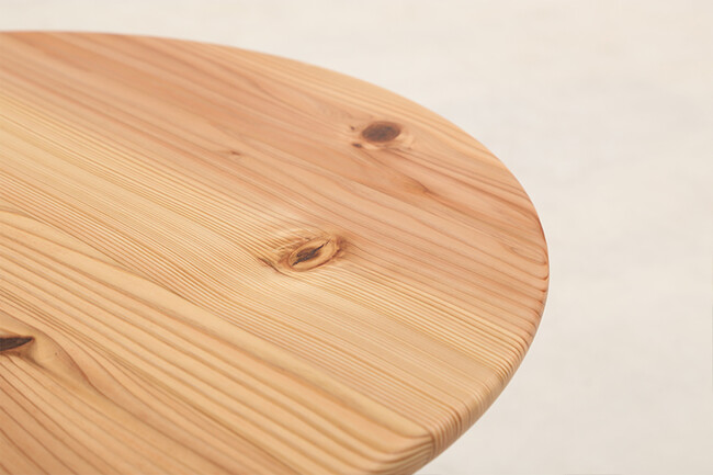 杉の円形サイドテーブル 